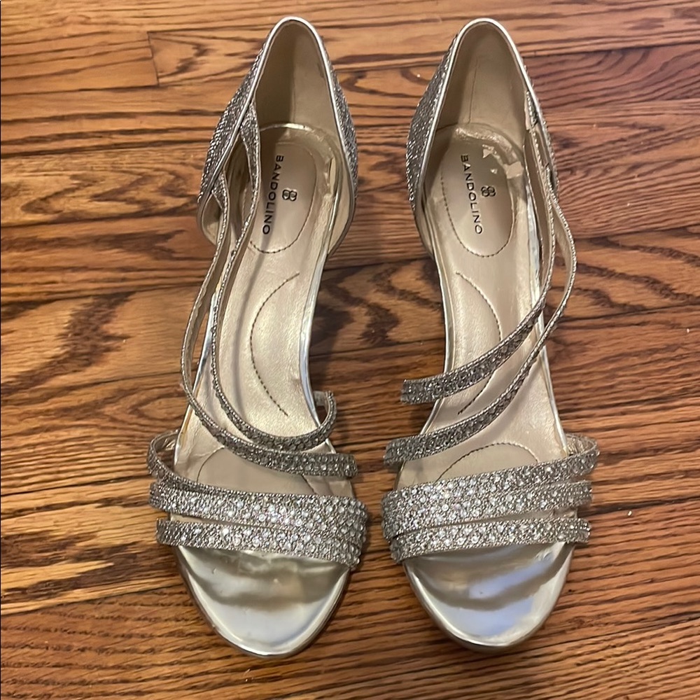 Bandolino Silver Strappy Women's Heels